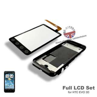   HTC EVO 3D FACEPLATE FRONT COVER FRAME+TOUCH SCREEN DIGITIZER  
