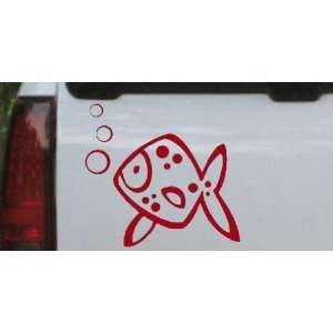 Cute Fish Animals Car Window Wall Laptop Decal Sticker    Red 18in X 