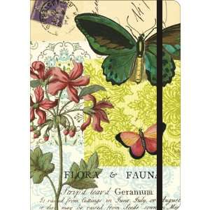 Flora and Fauna Butterfly Cavallini Notebook with Elastic 
