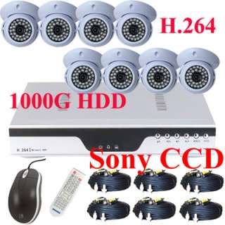 CCTV Surveillan​ce 420TVL Sony CCD camera 1TB H.264 DVR Security 