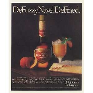 1988 De Fuzzy Navel DeKuyper Peachtree Schnapps Print Ad 