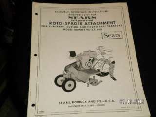    Suburban Owners Manual  3pt Hitch Roto Spader #917.251840  