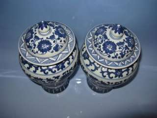 China antique a pair blue and white porcelain flower general jars free 