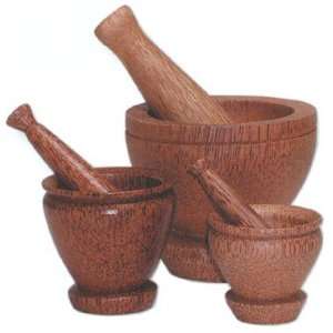 Coconut Wood Mortar and Pestle 4.5 Inch 