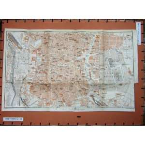 MAP SPAIN 1913 STREET PLAN TOWN MADRID CUARTEL CORREOS  