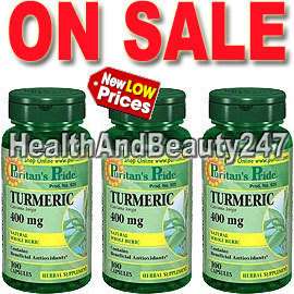 TURMERIC Curcuma longa Curcumin 400 mg  300 Capsules  