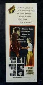 REBEL WITHOUT A CAUSE *ORIG MOVIE POSTER JAMES DEAN 57  