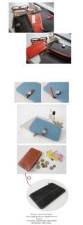 Genuine Leather Womens Combi Color Organizer Standard Wallet Clutch 
