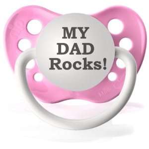  Personalized Pacifiers My Dad Rocks Pacifier in Pink 