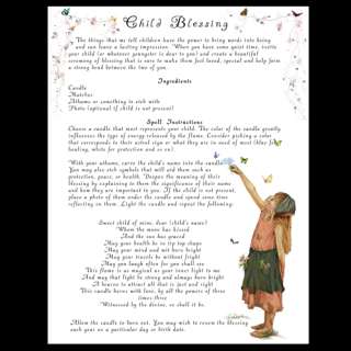 CHILD BLESSING Print Book of Shadows spell Witch Art  