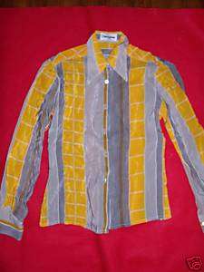 Vintage yellow & black Franck olivier silk blouse  