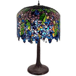 UNIQUE TIFFANY STYLE COLORFUL WISTERIA TABLE LAMP LIGHT NEW  