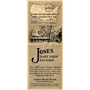  1931 Ad Jones Dairy Farm Ham Sausage Pig Wisconsin 