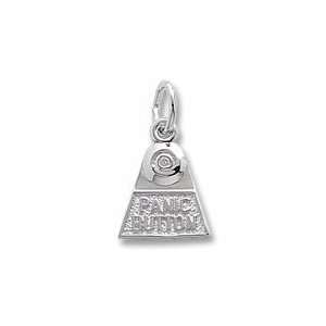  Panic Button Charm in Sterling Silver Jewelry