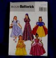 Butterick 4320 Girls Princess 5 Costume Patterns 7 14 031664390183 