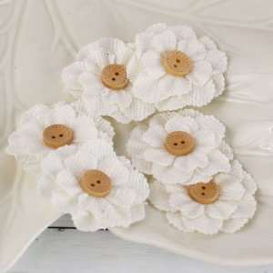 Primmers White Cotton Fabric Flowers Arts, Crafts 