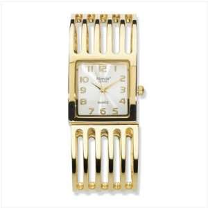  Gold Plate Cuff Bracelet Watch