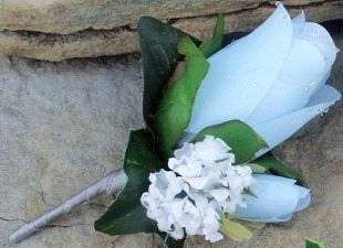 Blue/White/Silver Wedding Bridal Bouquet 2 piece set  