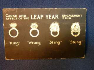 Leap Year Cause and Effect comic postcard  