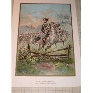   Hussars Body Guards   German Cavalry (1899 German Litho) Everything