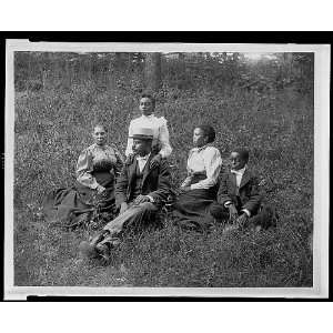  African American family posed for on lawn