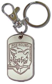 Metal Gear Solid Fox Hound Dog Tag Key Chain Anime MINT  