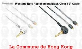   Replacement Black/Clear 50 Cable for ES AC UM2 UM3X Westone 4R  