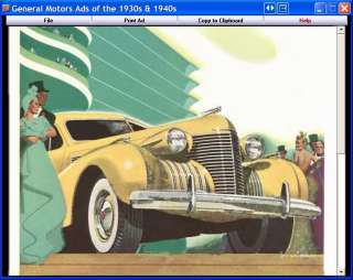 GM Car Ads 1930 1949 CD ROM General Motors Auto  