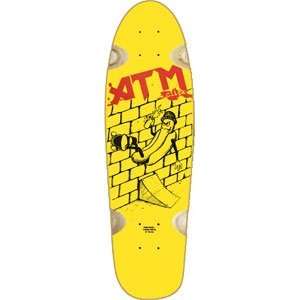  ATM Hot Dog Cruiser Skateboard Deck   7.75 Yellow Sports 