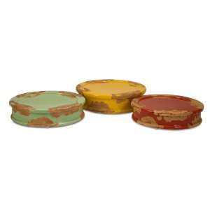  Assorted Color Ceramic Rustic Finish Base for Bell Jars 