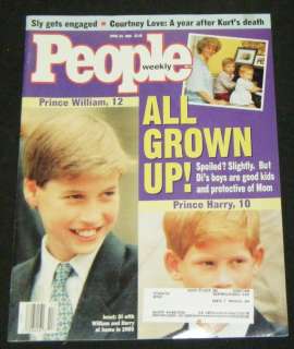 PRINCE WILLIAM, PRINCE HARRY In People April 24, 1995  