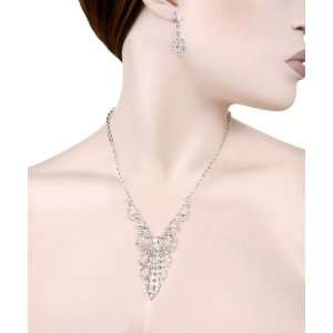    Fashion Diamond Accent Formal Wedding Necklace Set Jewelry