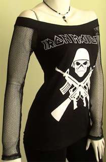 IRON MAIDEIN Metal DIY Death Dark Black Women Top Shirt size S