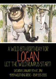 Where the Wild Things Are Invitation for Birthday Party  