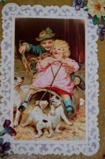 Victorian girl boy Pitbull bull terrier sled dog pups  