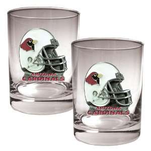   Arizona Cardinals 2pc Rocks Glass Set   Helmet Logo
