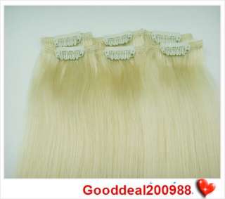 20 6 pcs HUMAN HAIR CLIP IN EXTENSION #613  