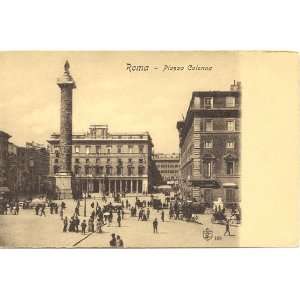    1910 Vintage Postcard Piazza Colonna   Rome Italy 