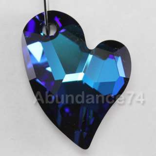 Swarovski Crystal 6261 36mm Heart Pendant Bermuda Blue  
