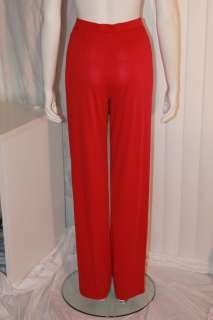 LEONARD PARIS Women Vtg 1970s Red Dress PANTS Sz 2  