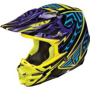 Fly Racing F2 Carbon Helmet Shorty Replica Blue/Lime/Purple Small 