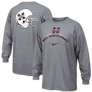  Nike Mississippi State Bulldogs Ash Practice Long Sleeve T 