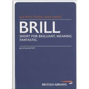  British Airways (Brill Brit talk) Advertisement Postcard 