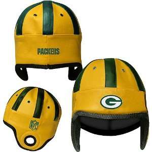  Reebok Green Bay Packers Faux Leather Helmet Head Sports 