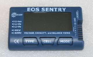 HYPERION EOS SENTRY Pack Sentry Battery Checker for LiPo, LiFe, Li Ion 