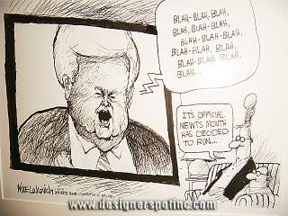   Luckovich Signed Editorial Cartoon Newt Gingrich Runs for President