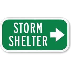  Storm Shelter (with Right Arrow) Diamond Grade Sign, 12 x 