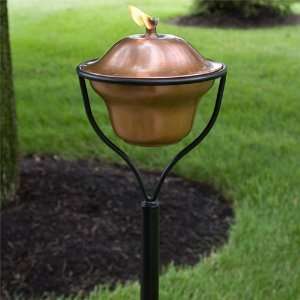 Classic Copper Garden Torch with Traditional Yard Stake   Set of Two 