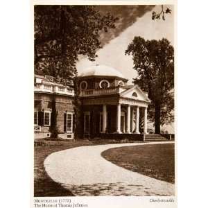   Charlottesville Virginia Colonial   Original Photogravure Home