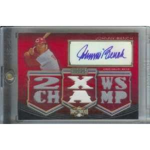  2010 Topps Triple Threads Johnny Bench Jersey & Autograph 
